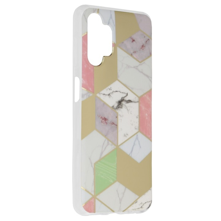 Husă protecție Samsung Galaxy A13 4G, Multicolor, Imprimeu Marmură, Carcasă Slim Rezistentă, Compatibilă Wireless – Techsuit Marble [2]