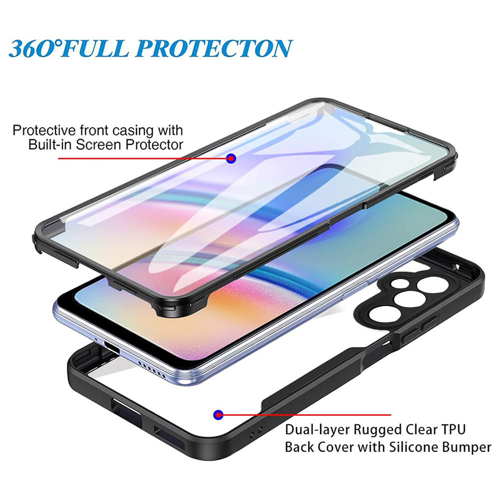 Husa Samsung Galaxy A05s 360 grade silicon TPU transparenta Mov [3]