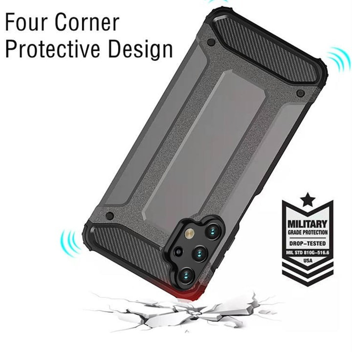 Husa Samsung Galaxy A13 4G/ A13 5G / A04s Silicon Antisoc Negru Hybrid Armor [2]