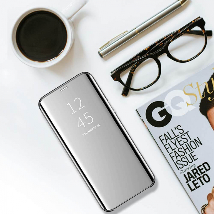 Husa Samsung Galaxy A21s Clear View Flip Cover Argintiu [3]
