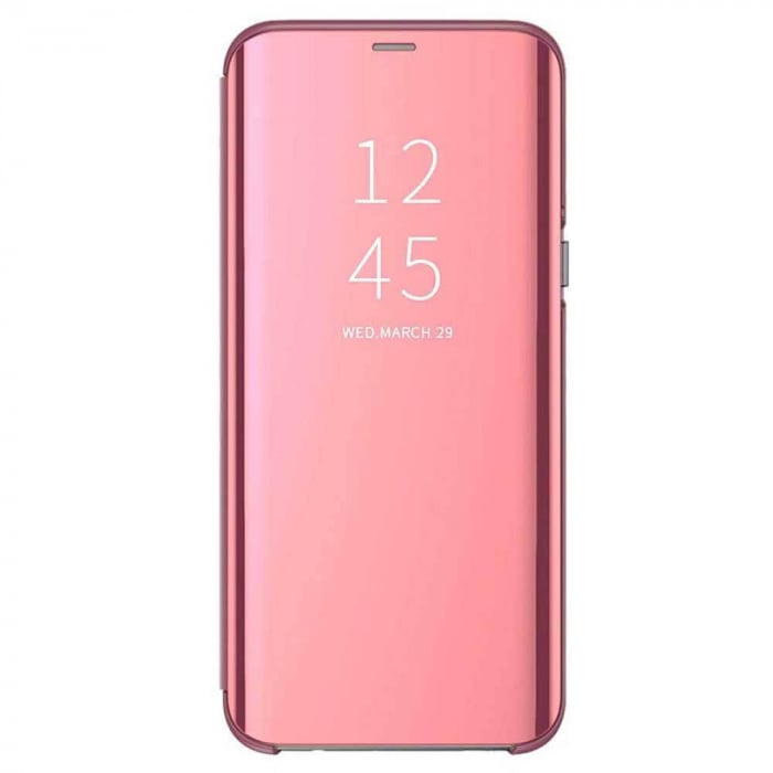 Husa Samsung Galaxy A21s Clear View Flip Cover Roz [1]