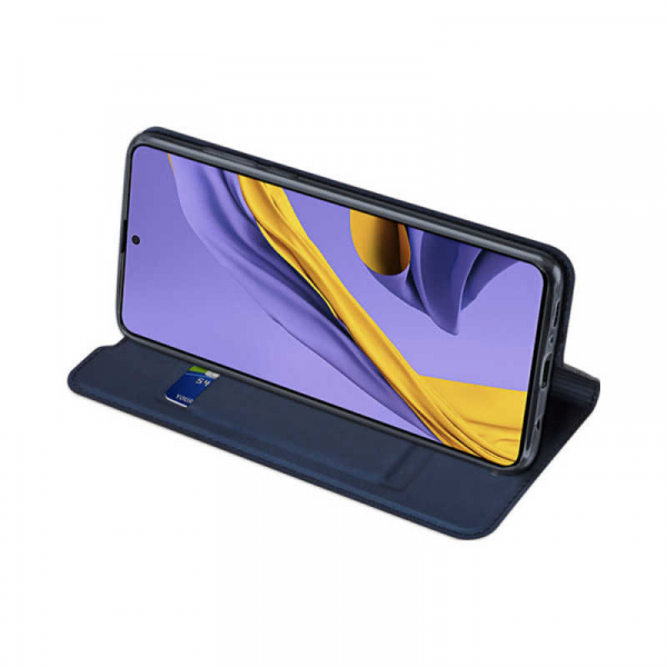 Husa Samsung Galaxy A51 2019 Toc Flip Tip Carte Portofel Piele Eco Premium DuxDucis Albastru [3]