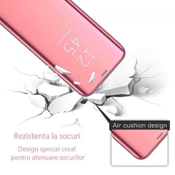 Husa Samsung Galaxy A9 2018 Clear View Flip Standing Cover (Oglinda) Roz (Rose Gold) [3]