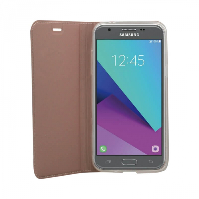 Husa Flip Samsung Galaxy J3 17 Tip Carte Roz Focus Euroama