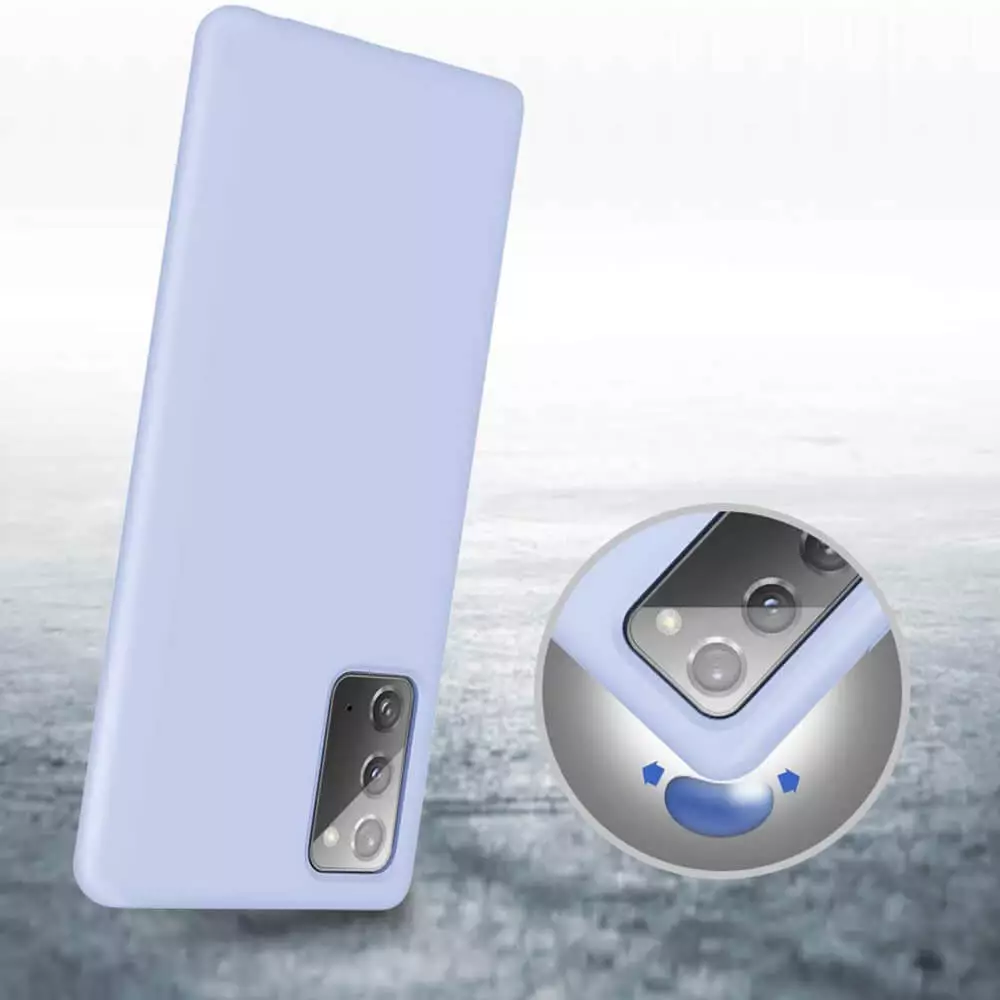 Husa Samsung Galaxy Note 20 Silicon Albastru Slim Mat cu Microfibra SoftEdge [3]