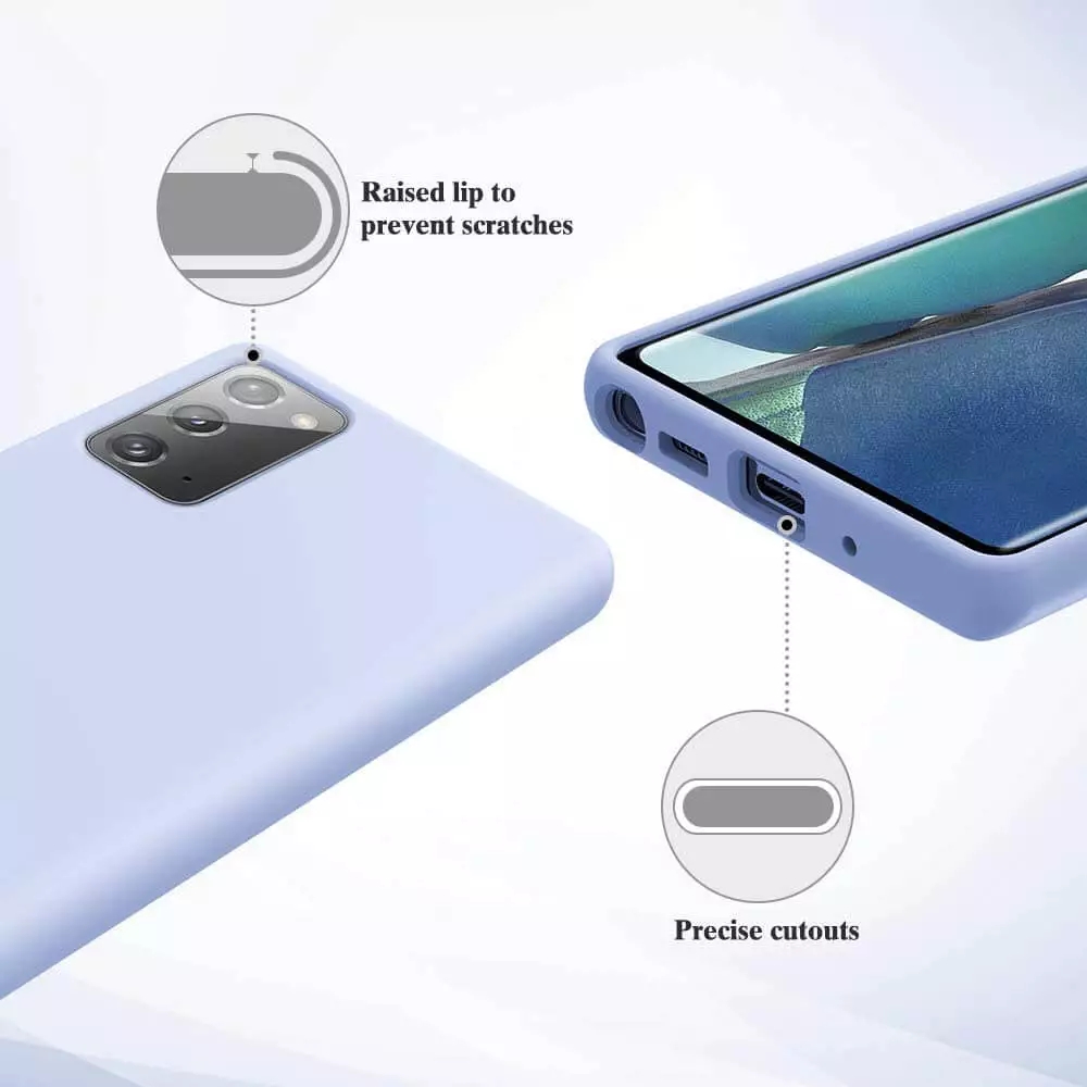 Husa Samsung Galaxy Note 20 Silicon Albastru Slim Mat cu Microfibra SoftEdge [5]