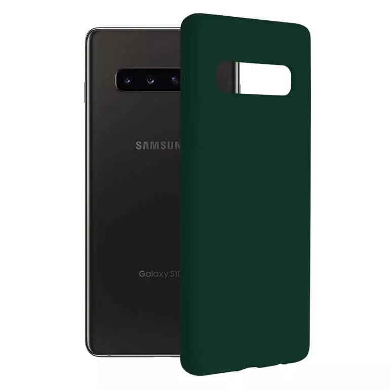 details signature circuit Husa Samsung Galaxy S10 Plus Silicon Verde Slim Mat cu Microfibra SoftEdge  - EUROAMA