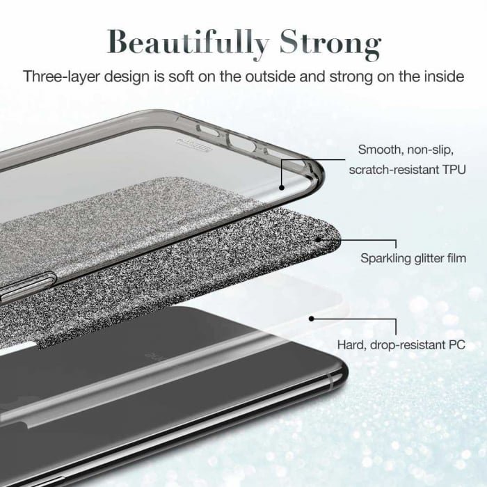 Husa Samsung Galaxy S20 2020 Sclipici Carcasa Spate Argintiu Silicon TPU [2]