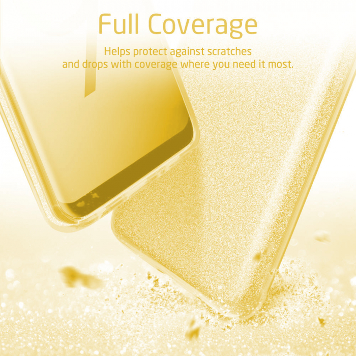 Husa Samsung Galaxy S20 2020 Sclipici Carcasa Spate Auriu Gold Silicon TPU [3]