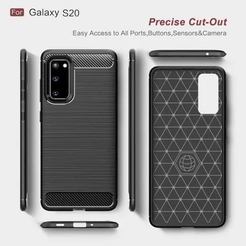 Husa Samsung Galaxy S20 Carbon Negru Techsuit [4]