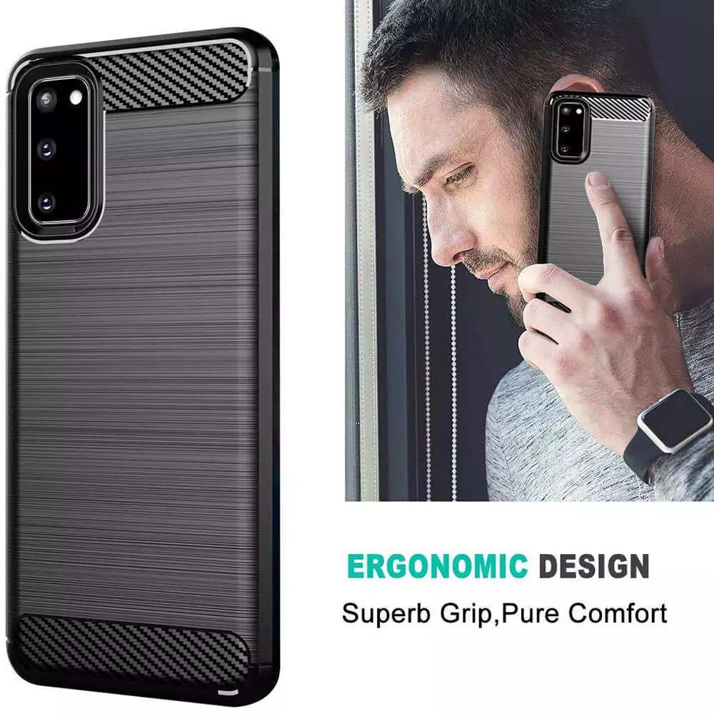 Husa Samsung Galaxy S20 Carbon Negru Techsuit [5]