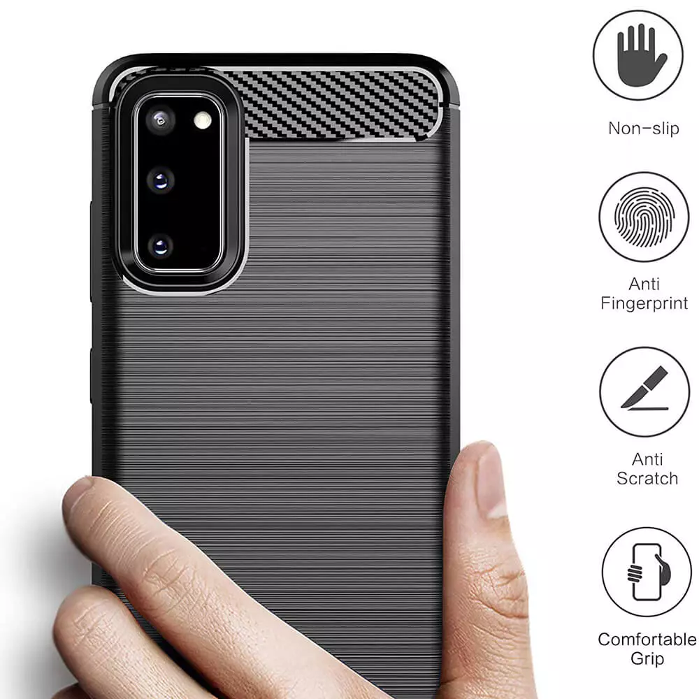 Husa Samsung Galaxy S20 Carbon Negru Techsuit [6]