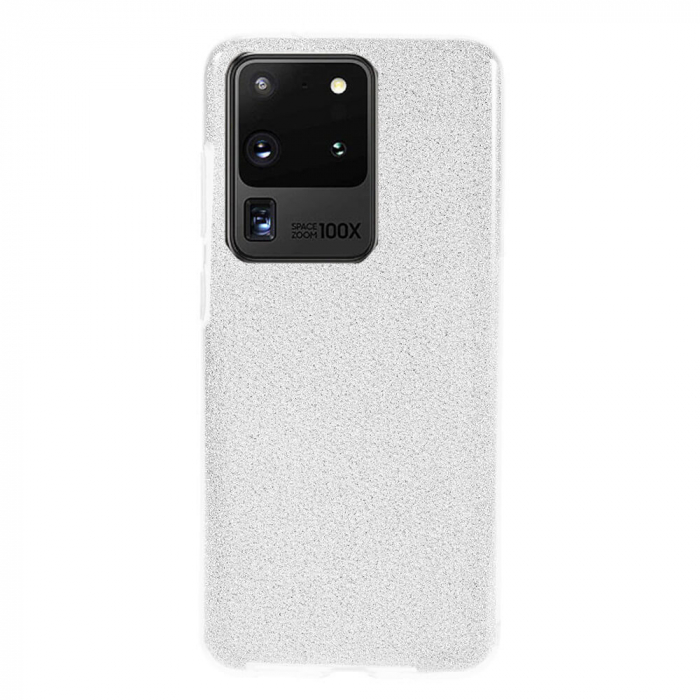 Husa Samsung Galaxy S20 Ultra 2020 Sclipici Carcasa Spate Argintiu Silicon TPU [1]