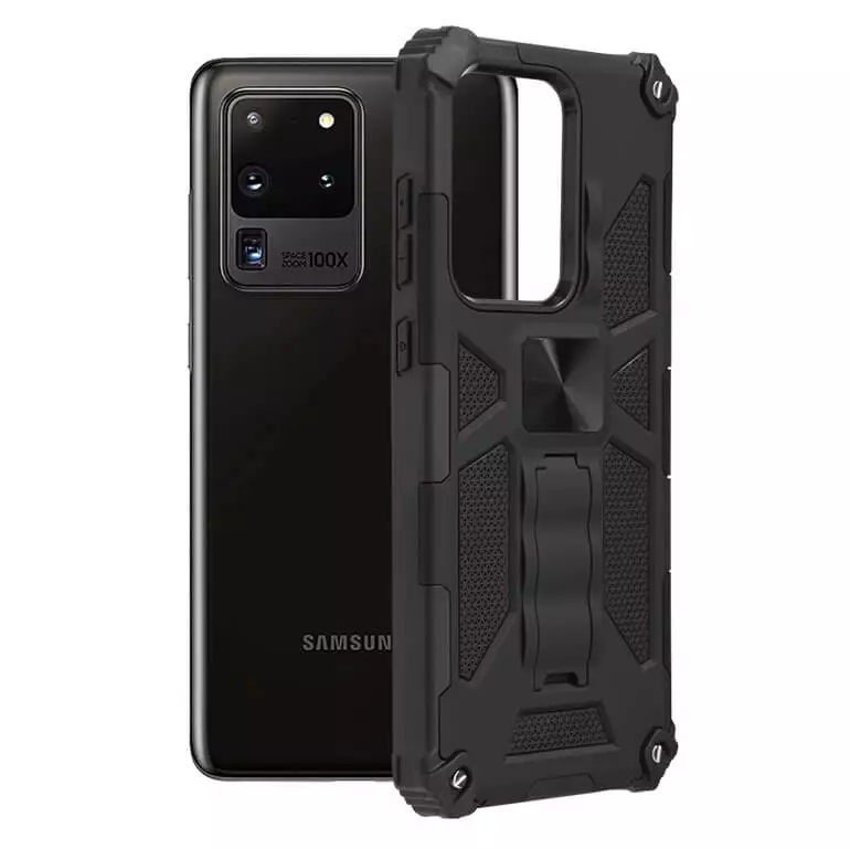 Husa Samsung Galaxy S20 Ultra Antisoc Cu Inel Stand Negru TechBlzr [1]