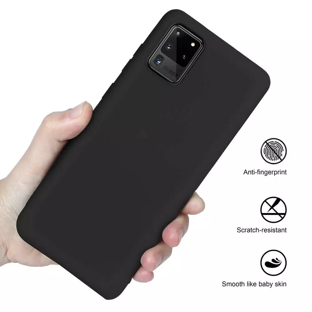 Husa Samsung Galaxy S20 Ultra Silicon Negru Slim Mat cu Microfibra SoftEdge [4]