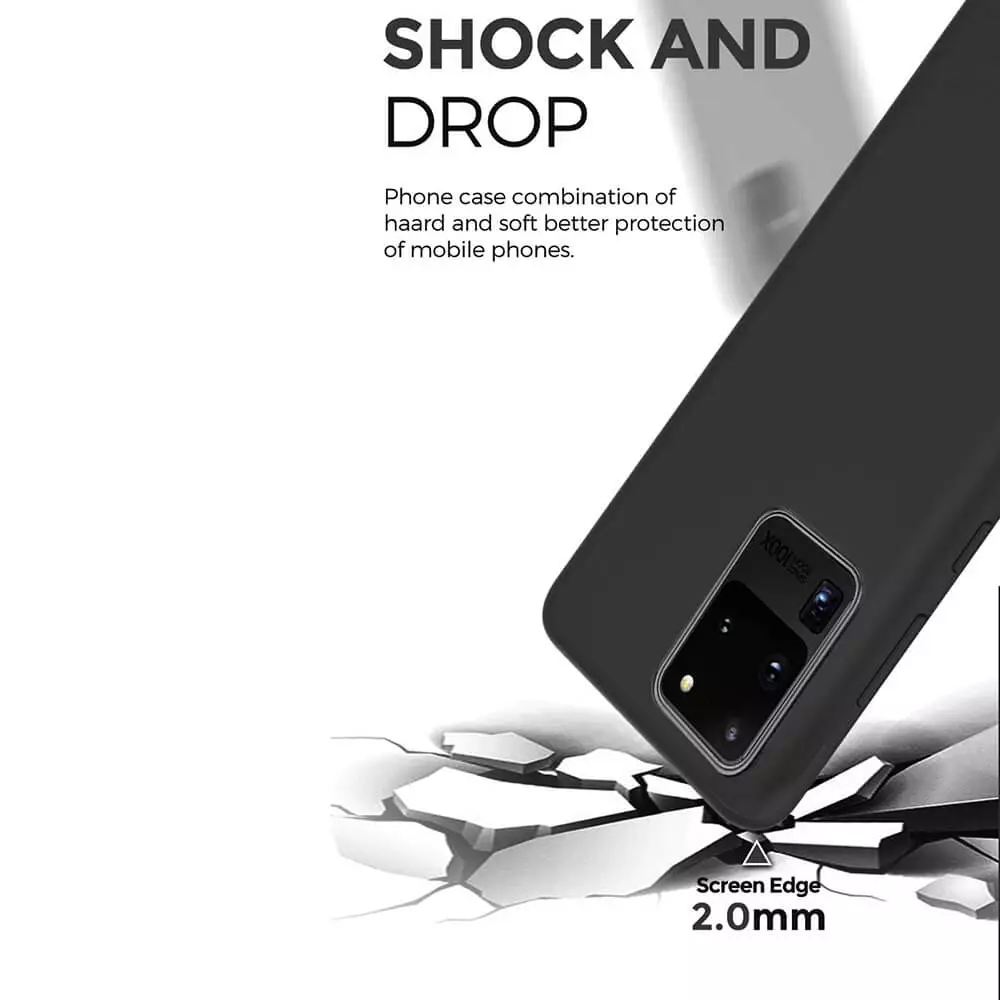 Husa Samsung Galaxy S20 Ultra Silicon Negru Slim Mat cu Microfibra SoftEdge [3]