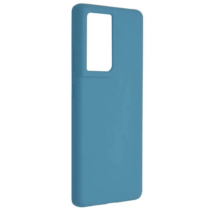 Husa Samsung Galaxy S21 Ultra Silicon Albastru Slim Mat cu Microfibra SoftEdge [2]