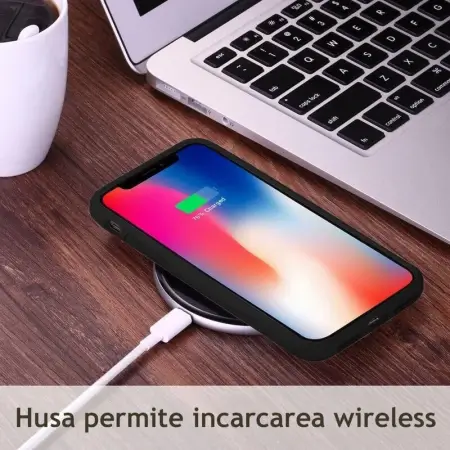 Husa Samsung Galaxy S22 Ultra Silicon Negru cu Microfibra SoftEdge [6]