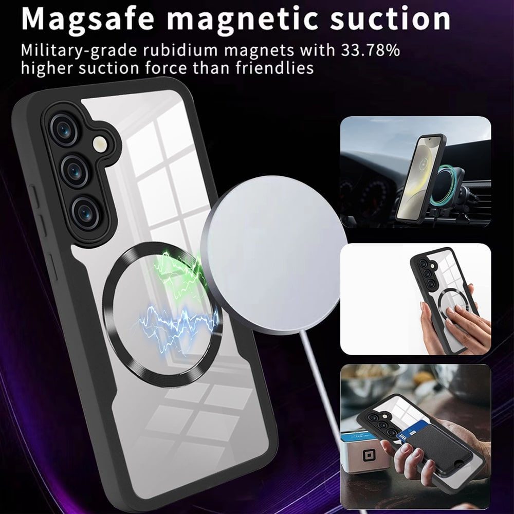 Husa Samsung Galaxy S24 FE 360 grade silicon TPU transparenta Negru [4]