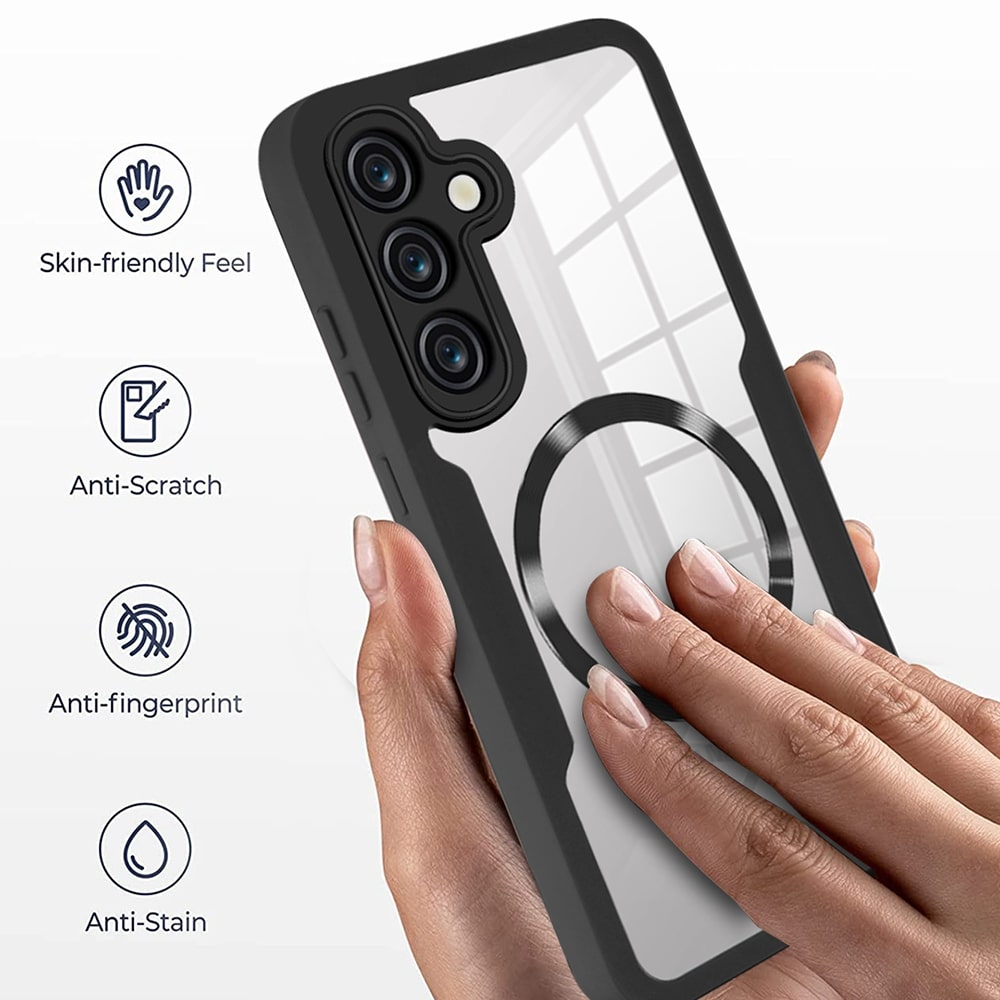 Husa Samsung Galaxy S24 FE 360 grade silicon TPU transparenta Negru [5]