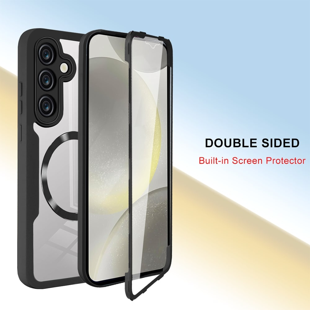 Husa Samsung Galaxy S24 FE 360 grade silicon TPU transparenta Negru [6]