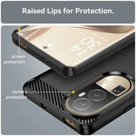Husa silicon Oppo Reno 10 Pro+ Carbon Negru Techsuit [4]