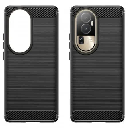 Husa silicon Oppo Reno 10 Pro+ Carbon Negru Techsuit [2]