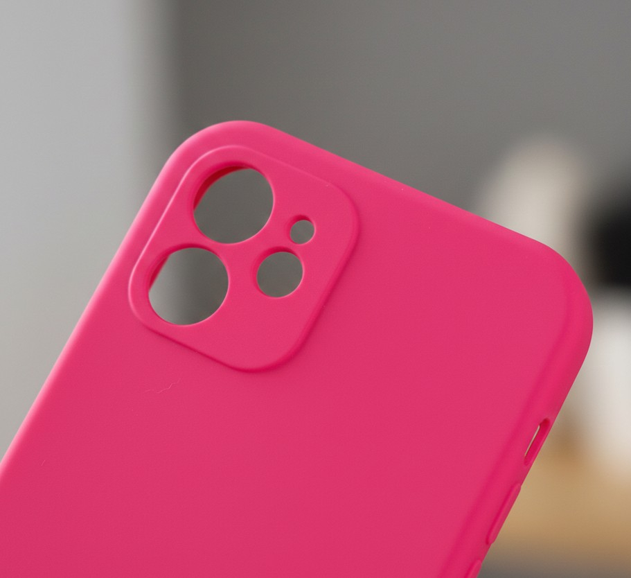 Husa spate iPhone 12 Silicon Fucsia cu Microfibra SoftFlex [5]