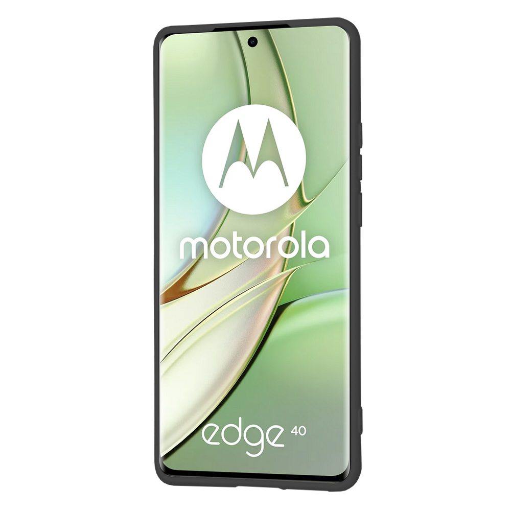 Husă spate Motorola Edge 40 / Edge 2023, negru, slim, antișoc cu microfibră – Techsuit SoftFlex [2]