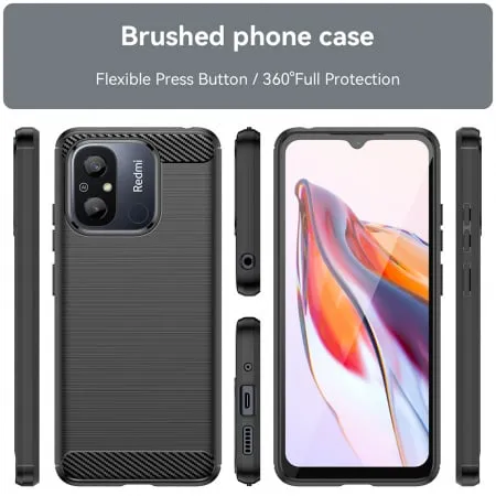 Husa Xiaomi Redmi 12C Carbon Negru Techsuit [6]