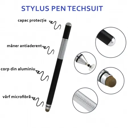 Pix pentru telefon / tableta Techsuit stylus pen 03 Negru [6]