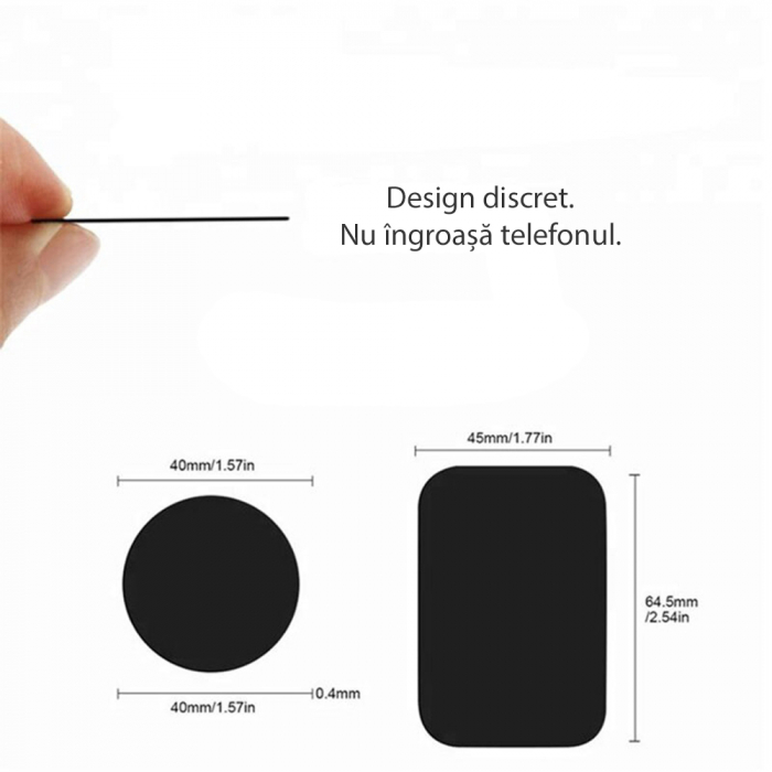 Placute metalice fixare telefon Techsuit - (2 pack) Metal Plate (MP03) Negru [3]