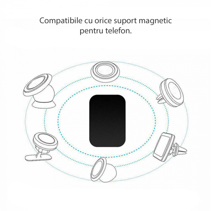 Placute metalice fixare telefon Techsuit - (2 pack) Metal Plate (MP03) Negru [2]