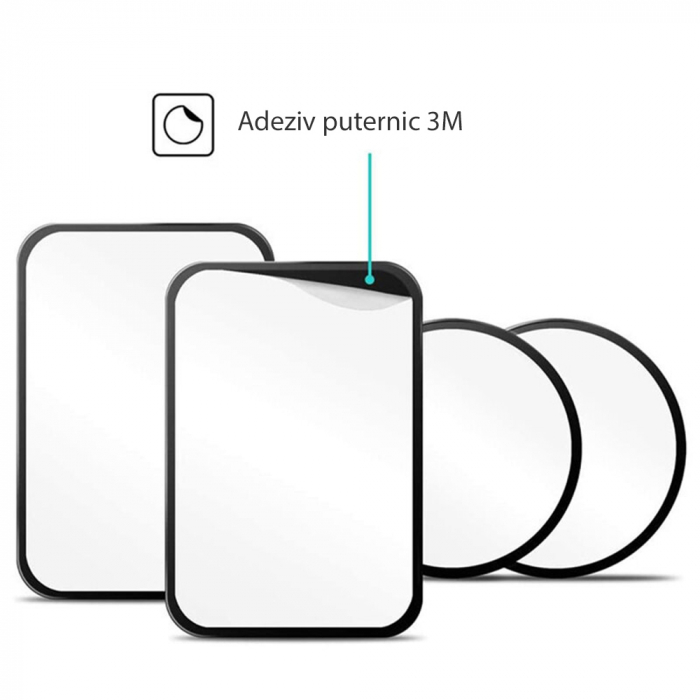Placute metalice fixare telefon Techsuit - (2 pack) Metal Plate (MP03) Negru [5]