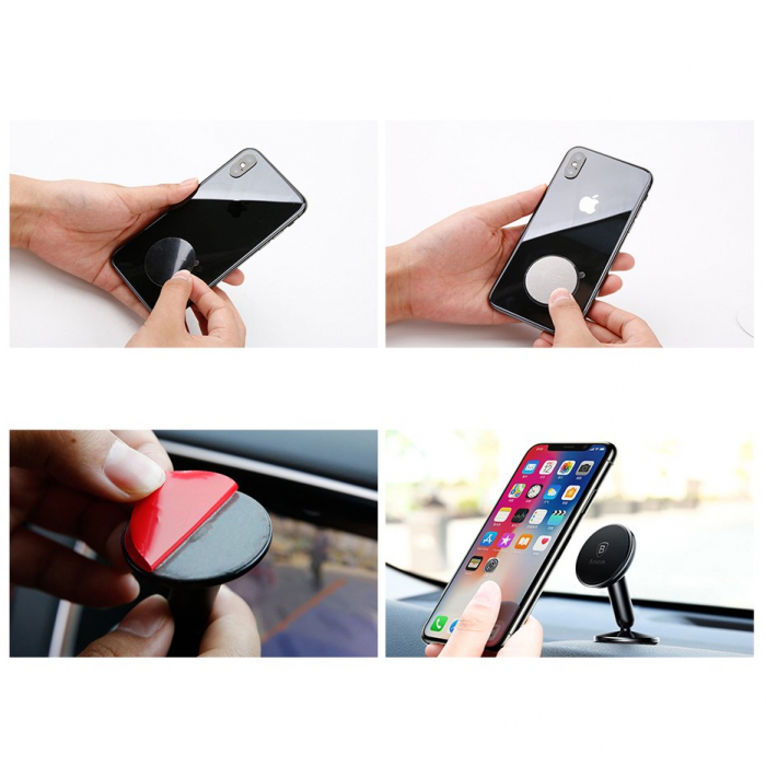 Suport Auto Magnetic pentru Bord Baseus Bullet (SUYZD-01) Negru [7]