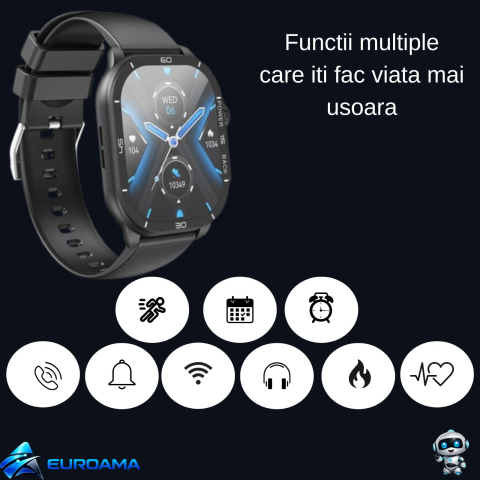 Ceas Smart J12 AMOLED IP68 Negru – XO [1]