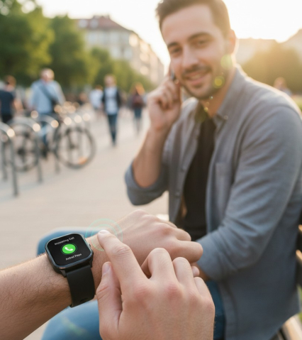 Ceas Smart Negru, Ecran AMOLED, Apeluri Bluetooth, Monitorizare Puls & Oxigen, IP67, Încărcare Wireless – XO J10 [1]