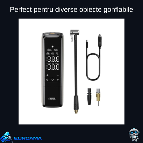 Compresor Aer Portabil XO CZ017 Smart - Umflare Rapida Anvelope Auto [2]