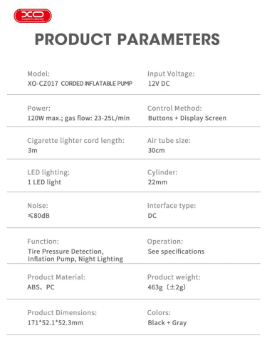 Compresor Aer Portabil XO CZ017 Smart - Umflare Rapida Anvelope Auto [5]