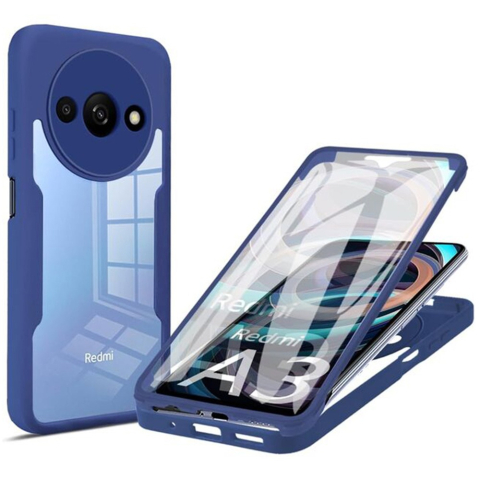 Huse Xiaomi - Husa Xiaomi Redmi A3 360 grade silicon TPU transparenta Albastru