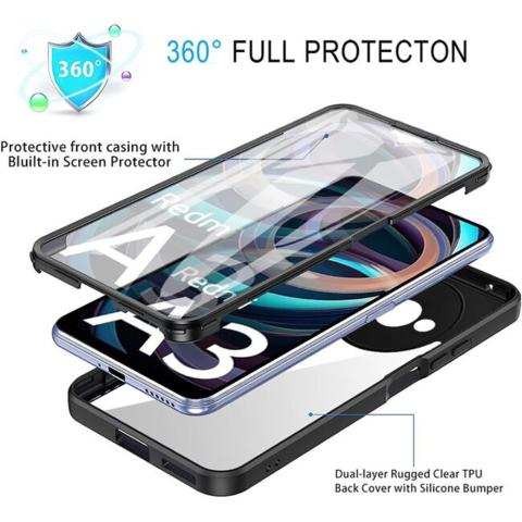 Husa Xiaomi Redmi A3 360 grade silicon TPU transparenta Albastru [1]