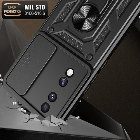 Husa Antisoc Honor 70 Protectie Camera, Inel Stand, Negru – Techsuit TCSS [6]