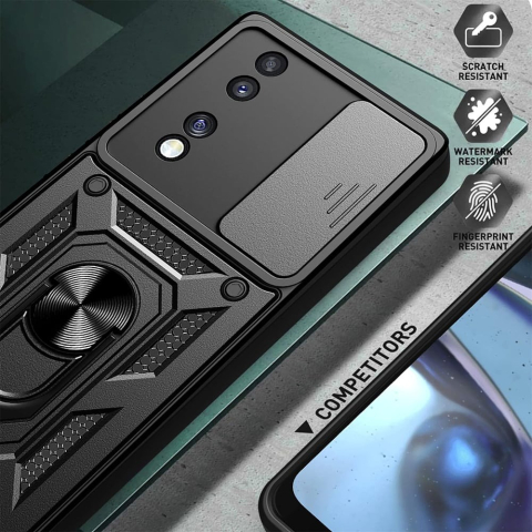 Husa Antisoc Honor 70 Protectie Camera, Inel Stand, Negru – Techsuit TCSS [3]