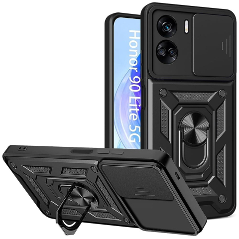 Huse Huawei - Husa Antisoc Honor 90 Lite Protectie Camera, Inel Stand, Negru – Techsuit TCSS