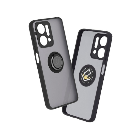 Huse Huawei - Husa Antisoc Honor X7a cu Inel Rotativ Stand, Negru, TPU + Policarbonat Glinth