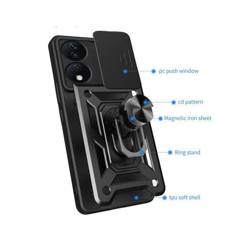 Husa Antisoc Honor X7b / X7b 5G / 90 SMART  cu Protectie Camera Roz TCSS [4]