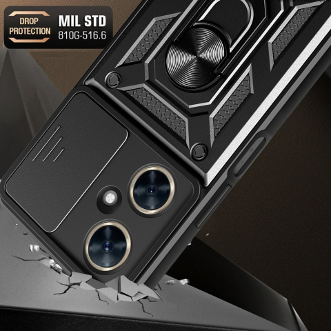 Husa Antisoc Huawei Nova 11i cu Protectie Camera, Inel Stand, Negru – Techsuit TCSS [4]