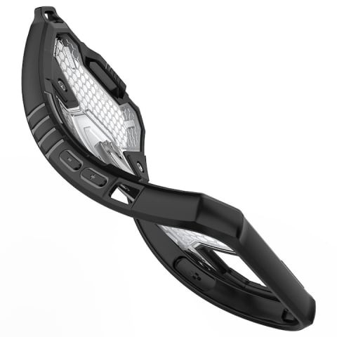 Husă Antisoc iPhone 12 Pro cu Inel Rotativ 180°, Suport Stand, Protecție Cameră 1.3 mm, Albastru – Techsuit HNCB [3]