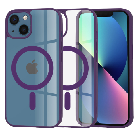 Huse iPhone - Husa Antisoc iPhone 13 MagSafe Incarcare Wireless Mov Inchis TMSF