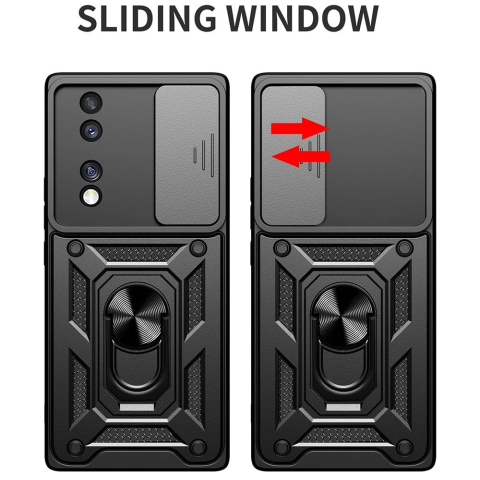 Husa Antisoc Motorola Moto E20 / E30 / E40 Protectie Camera, Inel Stand, Negru – Techsuit TCSS [6]